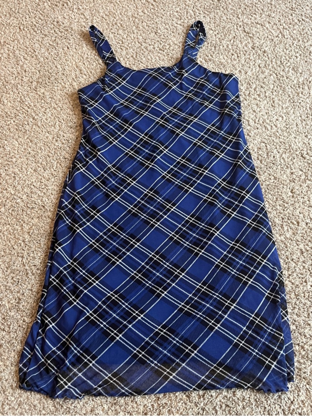 Knitworks Blue Plaid Strap Sundress